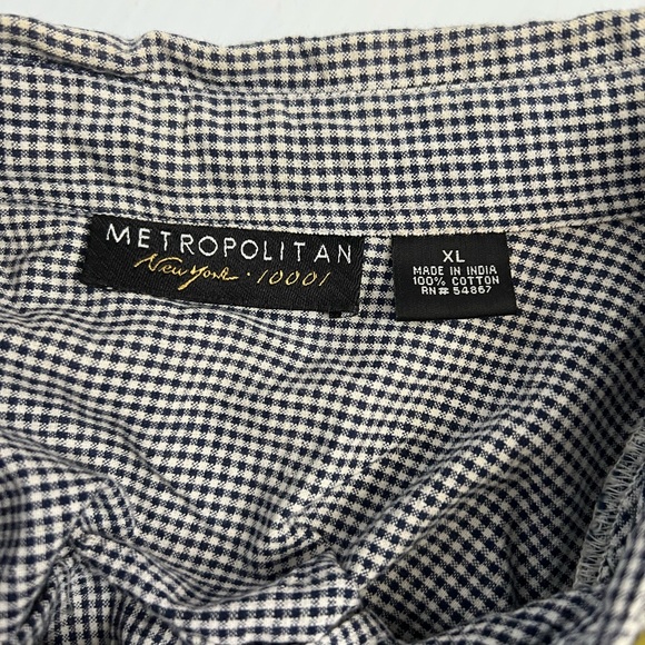 Vintage Metropolitan tunic plaid shirt size XL black/White - Picture 6 of 7